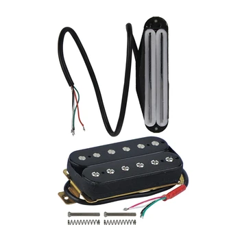 

2 Pcs Pickups: 1 Pcs Electric Guitar Humbucker Pickups Bridge Alnico V Pickup Black & 1 Pcs Dual Hot Rail Blaster Humbucker Humb