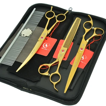 

Meisha 8.0" Professional Pet Scissors for Dog Grooming Japanese Steel Straight Curved Cutting Scissors Thinning Trimmer HB0283