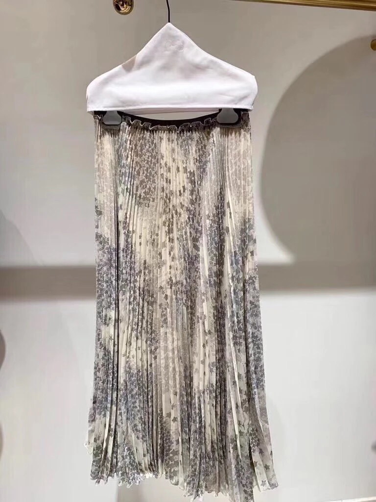 Faldas mujer moda марлевые женские элегантные гофрированные длинные юбки с принтом звезды