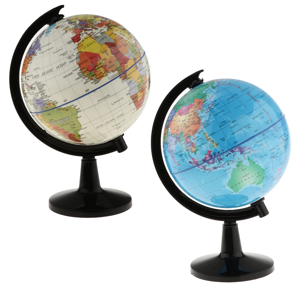 16cm Vintage Globe Rotating Swivel World Map of Earth Atlas Geography Students Gifts Kids Educational Learning Globe Kids Toy