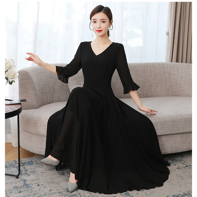 chinese dress ladies Summer Sleeveless Fairy Long Chiffon Dresses C4000 White / S main image 0
