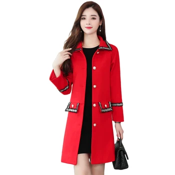 

Autumn Winter Woolen jacket Women Plus Size Fashion High End Office Jacket Elegant Womens Korean Casual Overcoat 40/90 kg F1121