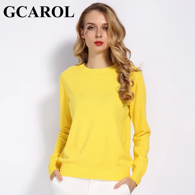 US $10.36 GCAROL 2019 Fall Winter Candy Knit Jumper Women 30% Wool Sweater Soft Stretch OL Render Knit Pullov