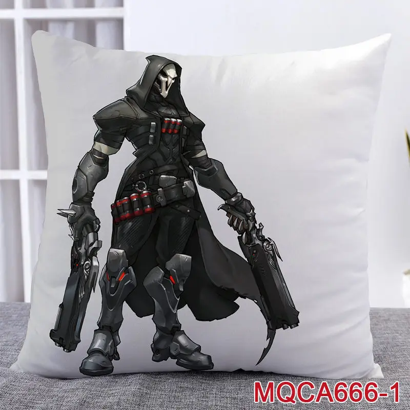 45X45 см аниме игра Overwatch наволочка OW dva Mercy Mei Hanzo Genji Reaper Dakimakura Чехол 3D двухсторонний принт наволочка - Цвет: 19