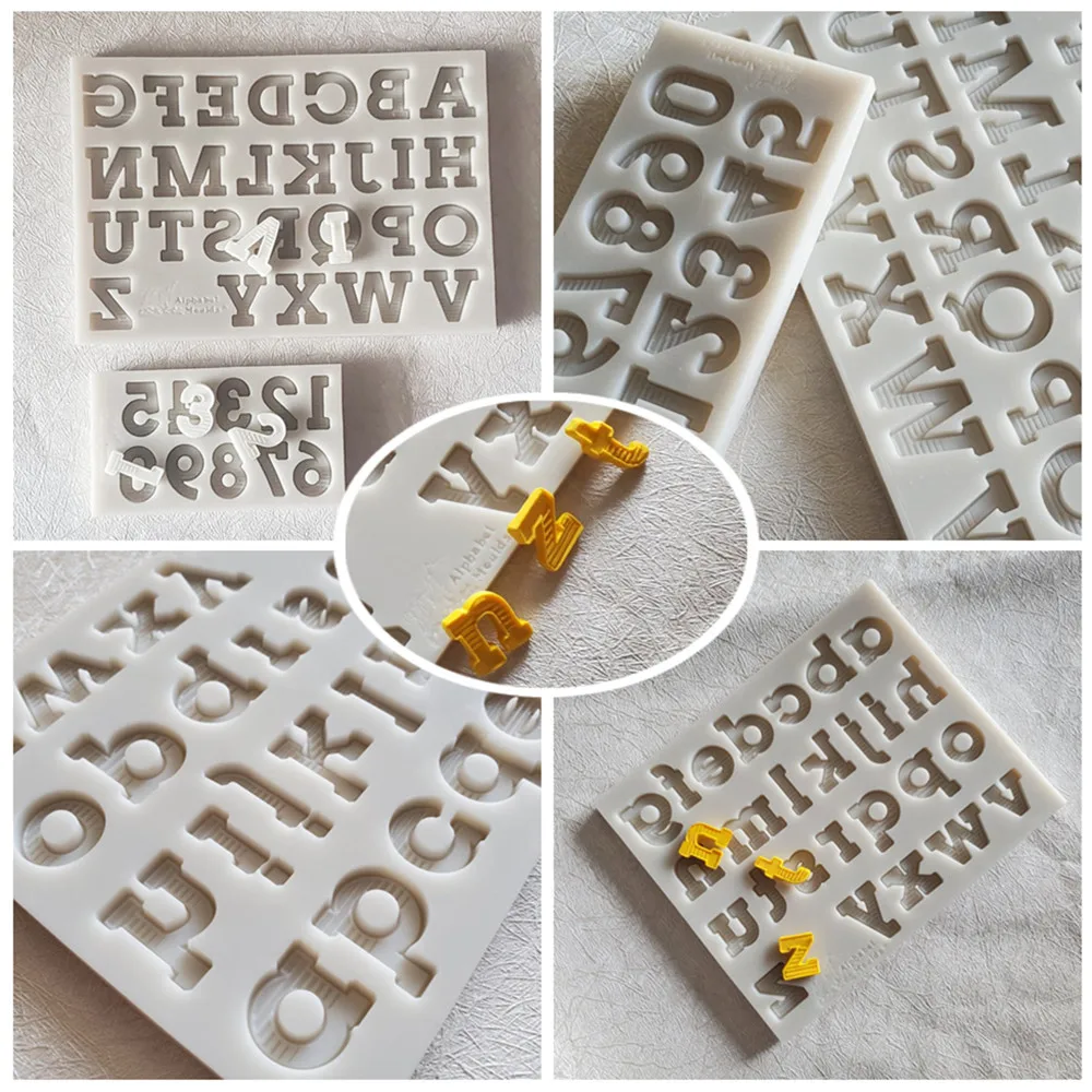 

3pcs/set Stripe Uppercase&Lowercase Letter&Number Silicone Mold Fondant Chocolate Molds Cake Decorating Tools Kitchen Bakeware