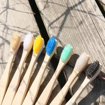 

6pcs/set Natural Bamboo Toothbrush with case hard medium eco-friendly Wood Toothbrush wooden Toothbrush for Adult oral care