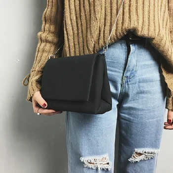 

New Women Handbag Faux Suede Female Solid Messenger Bag Crossbody Shoulder Bags Chain Women's Flap Clutches bolsas feminina
