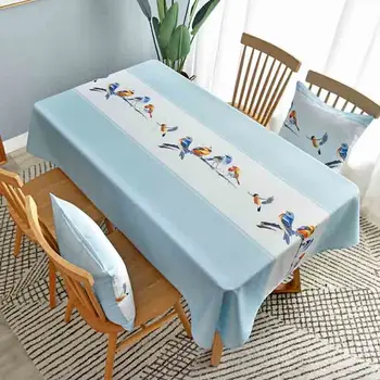 

Birds Tablecloth Living Room Dining Table Decorative Tablecloth Waterproof Oil Resistant Tablecloth