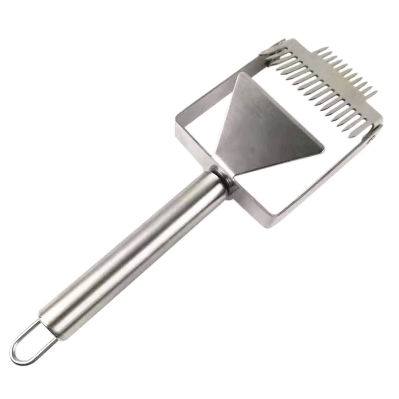  Multi-purpose Stainless Steel Double-tooth Cutting Honey Fork Scraping Honey Spatula Scraper Beehiv