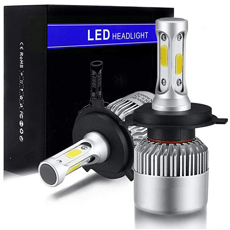 

H4 LED headlight bulb conversion kit S2 series COB high low beam headlight replacement 6500K1 pair