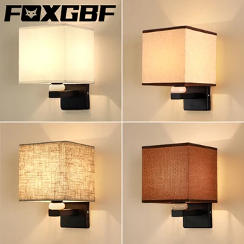 

FOX GBF E27 bulb wall lamp jade decoration bedroom lamp home loft wall lamp hotel high-end lamp fabric retro classic wall lamp