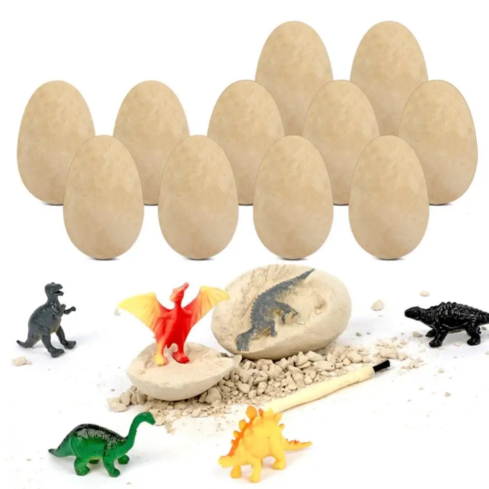 Juego de excavación de huevos dinosaurio para niños, juguete de rompecabezas de arqueología, 12 -