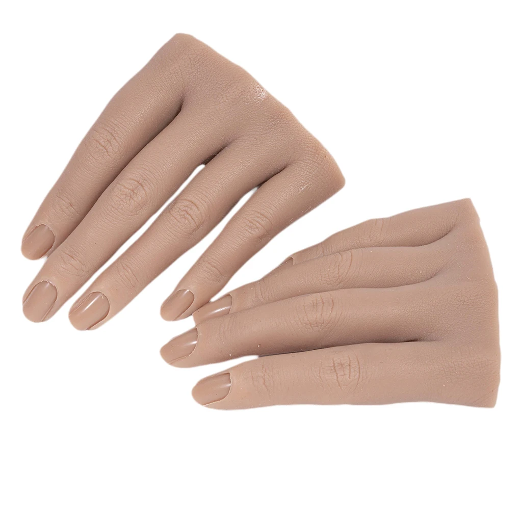 Practice Hand Nail Art Training Flexible Bend Fake Hand Manicure Practice Tool Nail Display Stand Finger Hand