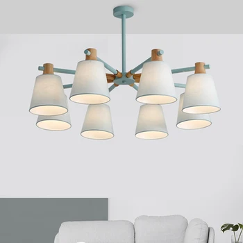

Nordic Chandelier E27 With Iron Lampshade For Living Room Suspendsion Lighting Fixtures Lamparas Colgantes Wooden Lustre