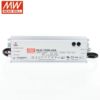 

MEAN WELL LED Power Supply HLG-150H-42A 42V Adjustable LED driver 110V/220V AC to 42V DC 3.6A 150W waterproof IP65 Transformer