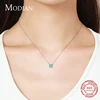 Modian Real 925 Sterling Silver Classic Charm Tourmaline Chain Necklace For Women Wedding Jewelry With Box Pendant Neckalces ► Photo 3/6
