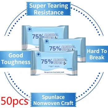 

Isopropyl Alchohol Wipes 75% Big Large Hand Bulk Disinfection 50 PCs Portable Antibacterial Disinfectant Wet Wipe Tissue