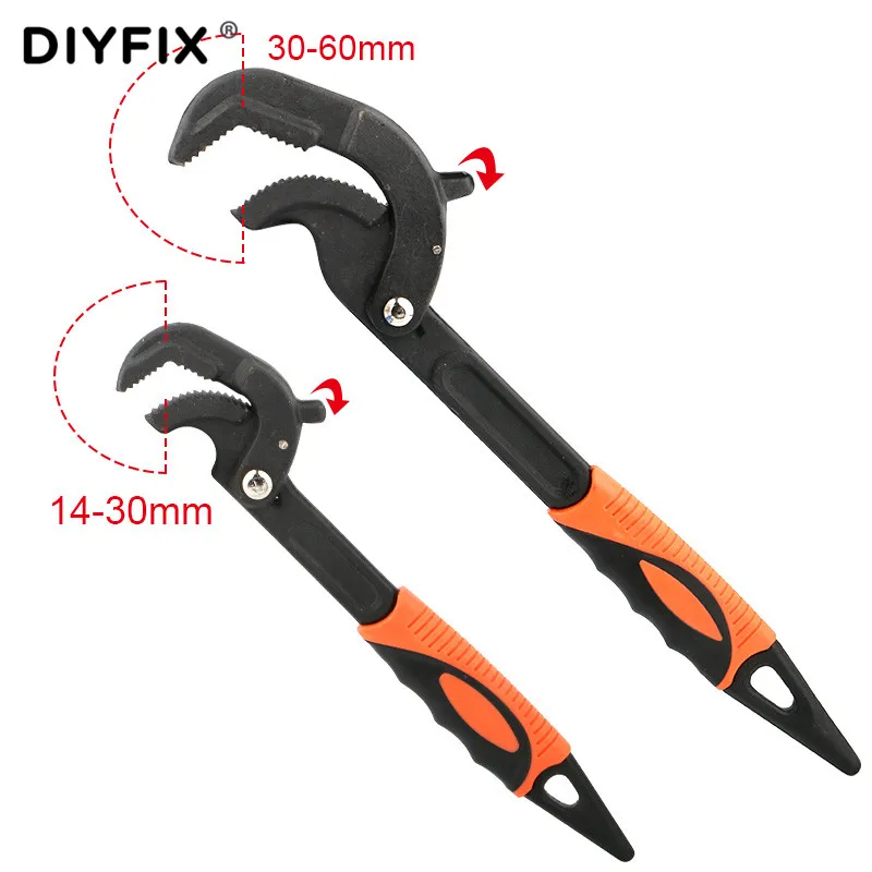 2 in 1 wrench Универсальный Ключ трубный ключ 14-30/30-60 мм открытый конец гаечный ключ набор Многофункциональный регулируемый захват высокоуглеродистой стали оснастка N сантехник - Цвет: 2 in 1 wrench