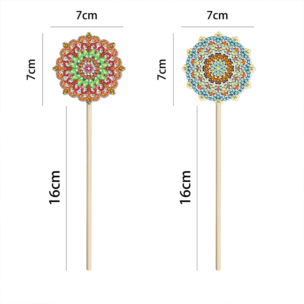 2pcs DIY Diamond Painting Flower Plant Decoration Stick Animal Diamond Embroidery Flower Pot Bedroom Home Ornaments 