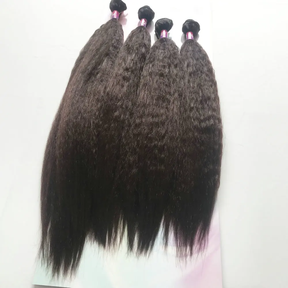 Adorable Synthetic Hair Extension WET&WAVY 4PCS+1 Set /20-24inch Weave Bundles With Closure Natural Color African American Afro