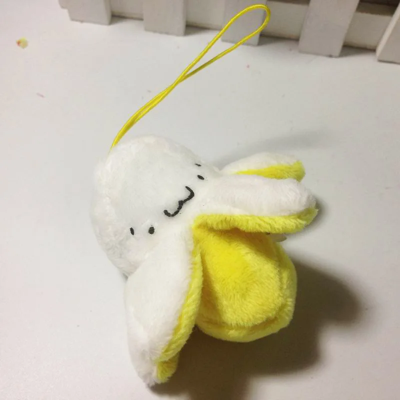 Mini Kawaii Cartoon Banana Plush Toys Key Phone Strap Bag Pendant Key Chain Peluche Stuffed Dolls 7cm 30pcslot (8)