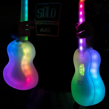 

Inch Luminous Ukulele Concert Discoloured Smart Ukelele Travel Ukulele Anti-broken Polycarbonate Ukulele with Bag