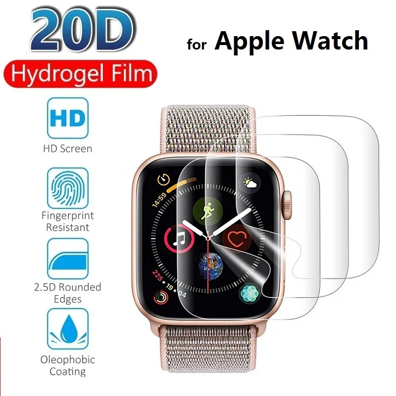 3 шт. Защитная Гидрогелевая пленка на Apple Watch Series SE 6 5 4 2 1 38mm 42mm 40mm 44mm (не стекло) для