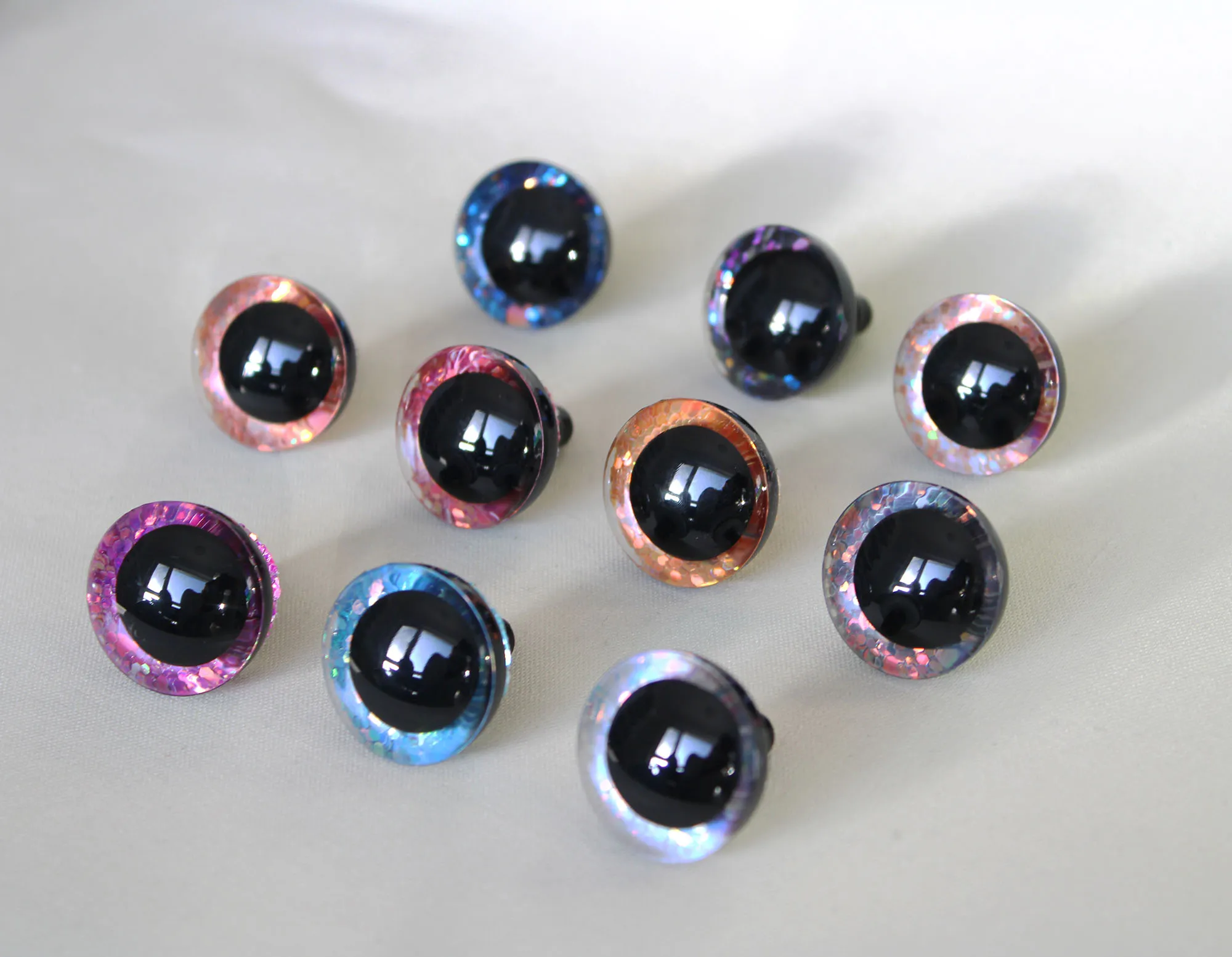 Doll Eyes 20pcs 9mm to 35mm craft eyes New fashion super 3D glitter toy safety eyes doll pupil with washer--color option-T10 glass doll eyes doll eyes doll accessories plush doll accessories doll eyewear accessories