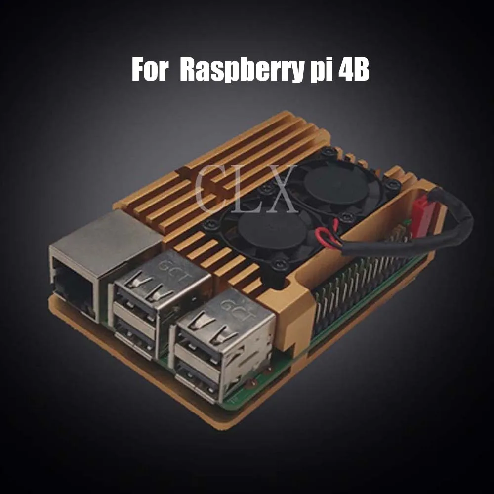 Raspberry Pi 3 Model B+/3B/4B защитный чехол из алюминиевого сплава металлический корпус для Raspberry Pi 3 Model B+/3B/4B - Цвет: For 4B Golden