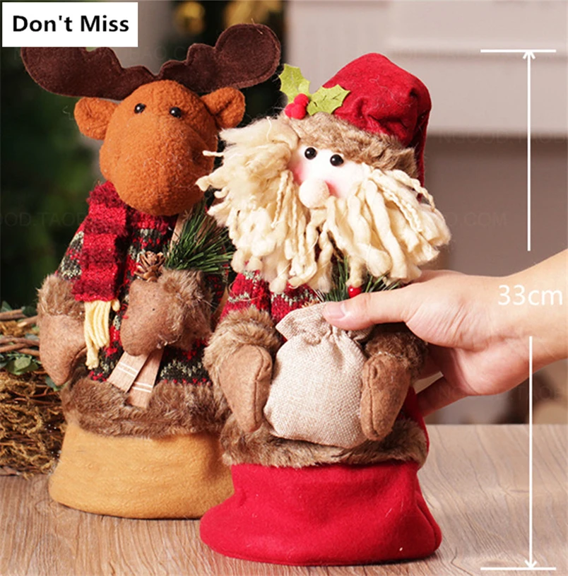 Новогодний adornos de navidad Рождественский Санта-Клаус снеговик лося куклы стоящая Статуэтка Navidad рождественские украшения для дома