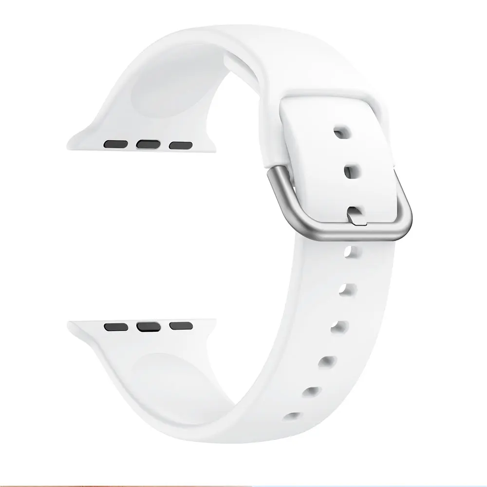Порты силиконовый ремешок для apple Watch, ремешок 42 мм, 38 мм, версия 1/2/3 ремешок для наручных часов iwatch, полос 4 40 мм 44 браслет - Цвет ремешка: White