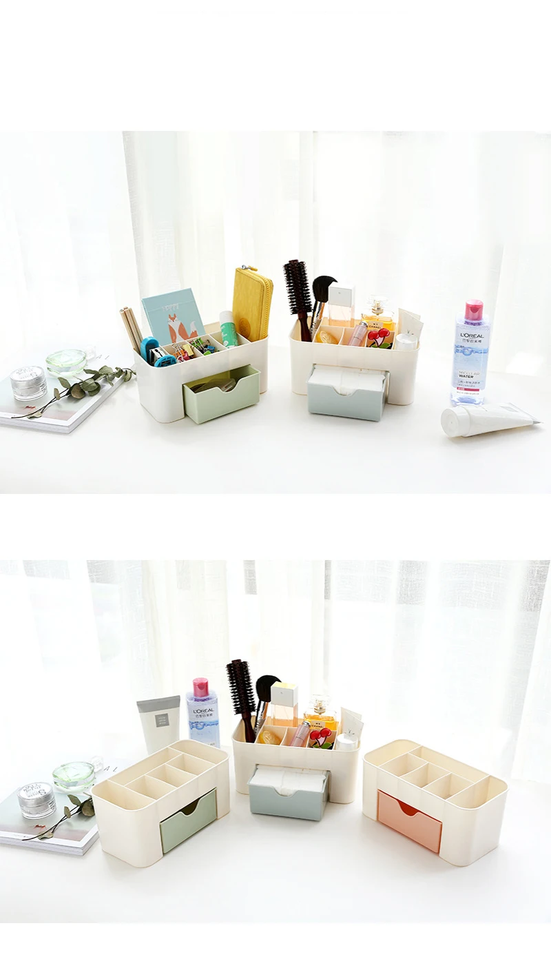 Хранение настольные коробки для макияжа маленький ящик для дома Многофункциональный отдел ювелирных изделий стол для хранения Экономия места без крышки