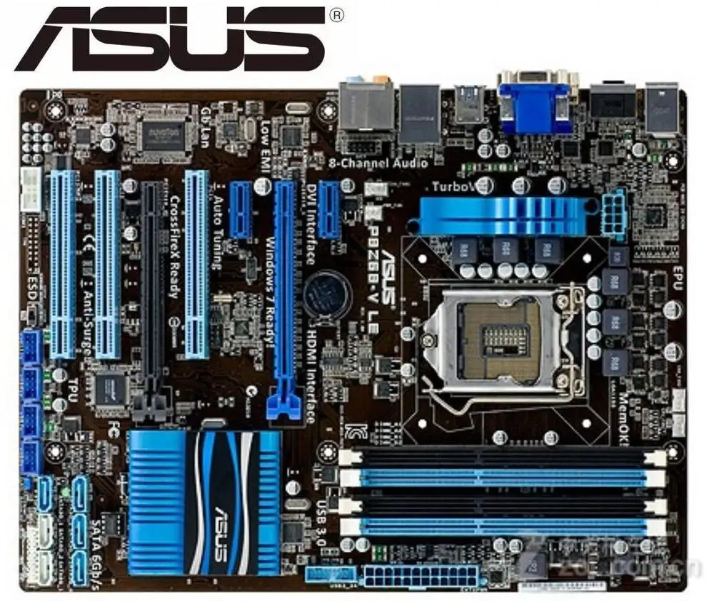 Asus P8Z68 V LE Desktop Motherboard Z68 Socket LGA 1155 DDR3 32G SATA3  USB3.0 ATX USED mainboard PC on sales.|Laptop Motherboard| - AliExpress