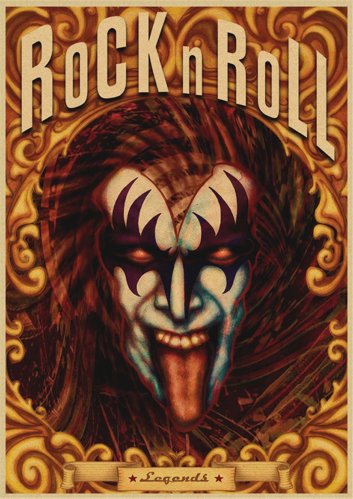 ВИНТАЖНЫЙ ПЛАКАТ Kiss band Kraft в стиле ретро Европейская и американская музыкальная