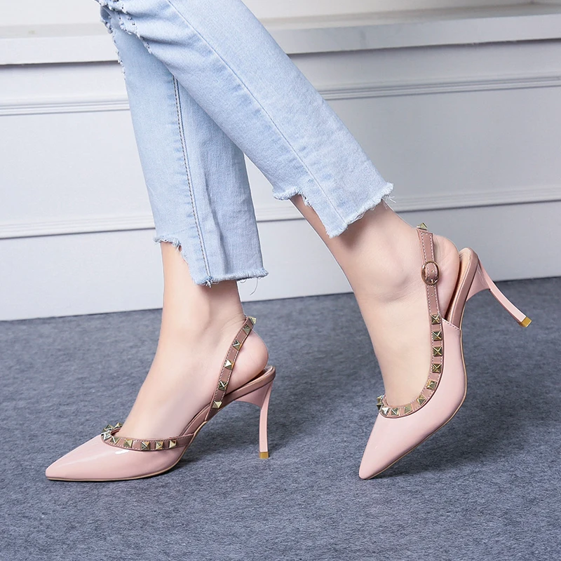 

Kitten Heels 2020 Low Heel Pointed Toe Shoes Women Office High Heels Flock Women Pumps Elegant Ladies High Heel Shoes U22-96