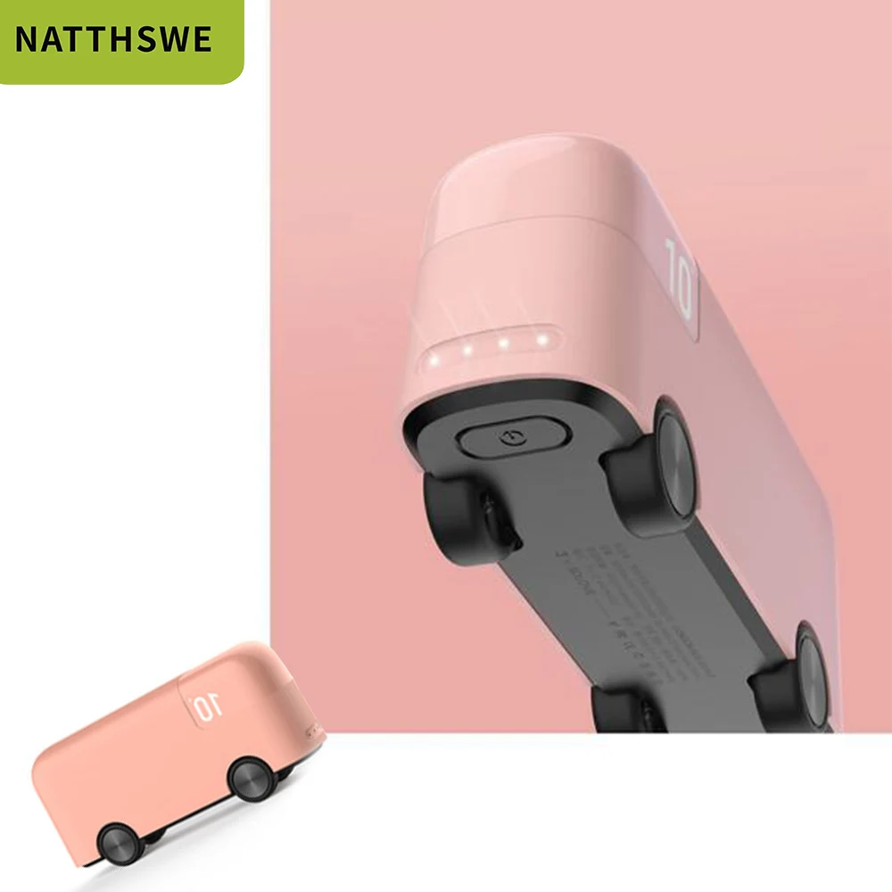 NATTHSWE Cute Bus Shape Power Bank Portable Smart Mobile Phone External Battery Charger 10000mAh Mobile Power For Xiaomi Samsung