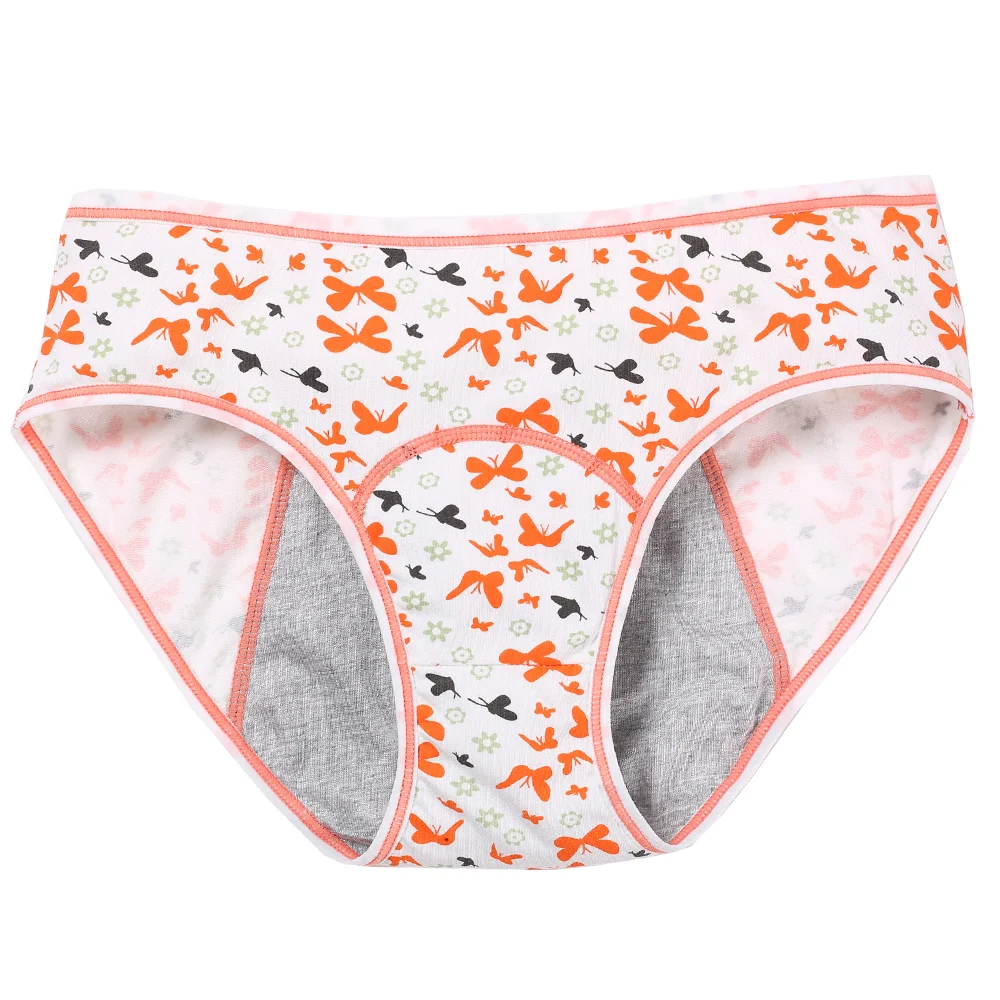Girls Menstrual Leak Proof Panties Physiological Pants Women Underwear Comfort Cotton Flower Printing New Fashion Lingerie