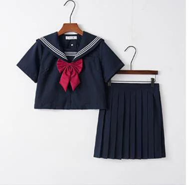 WITH SHORT skirt Японский JK униформы ортодоксальные высококачественные ветряные матрос костюм класс обслуживания Униформа школьная форма женский колледж Ветер костюм - Цвет: WITH SHORT skirt