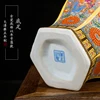 Antique Traditional Chinese qing dynasty vase Enamel Hexagonal Ceramic Ginger Jar Collection Jingdezhen Vase 5