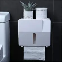 Домашняя ванная комната хранения дырокол-бесплатно Ткань для ванной держатель для туалетной бумаги лоток водонепроницаемый настенный лоток