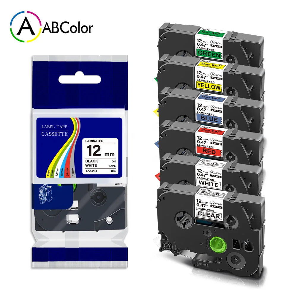 

23 Color 12mm Laminated Label Tape 231 Compatible For 231 131 431 531 631 731 335 334 931 831 435 Printer Ribbon For Label Maker