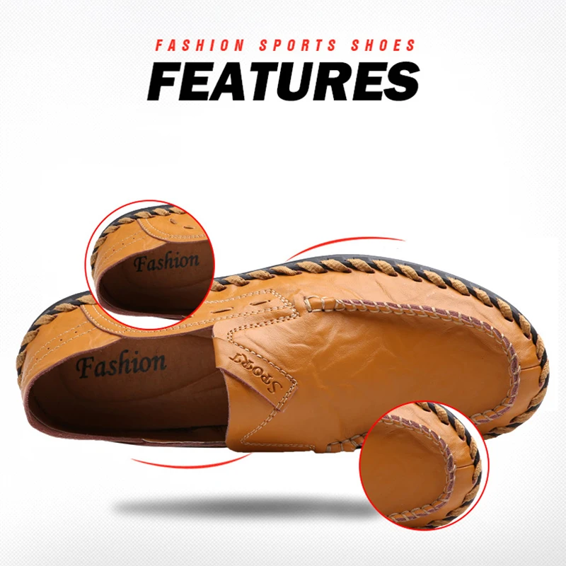 Leather Casual Shoes Mens 2020 New Summer Sewing Low-top Men Shoes Sneakers Comfortable Slip on Shoes for Men ET869 (5)