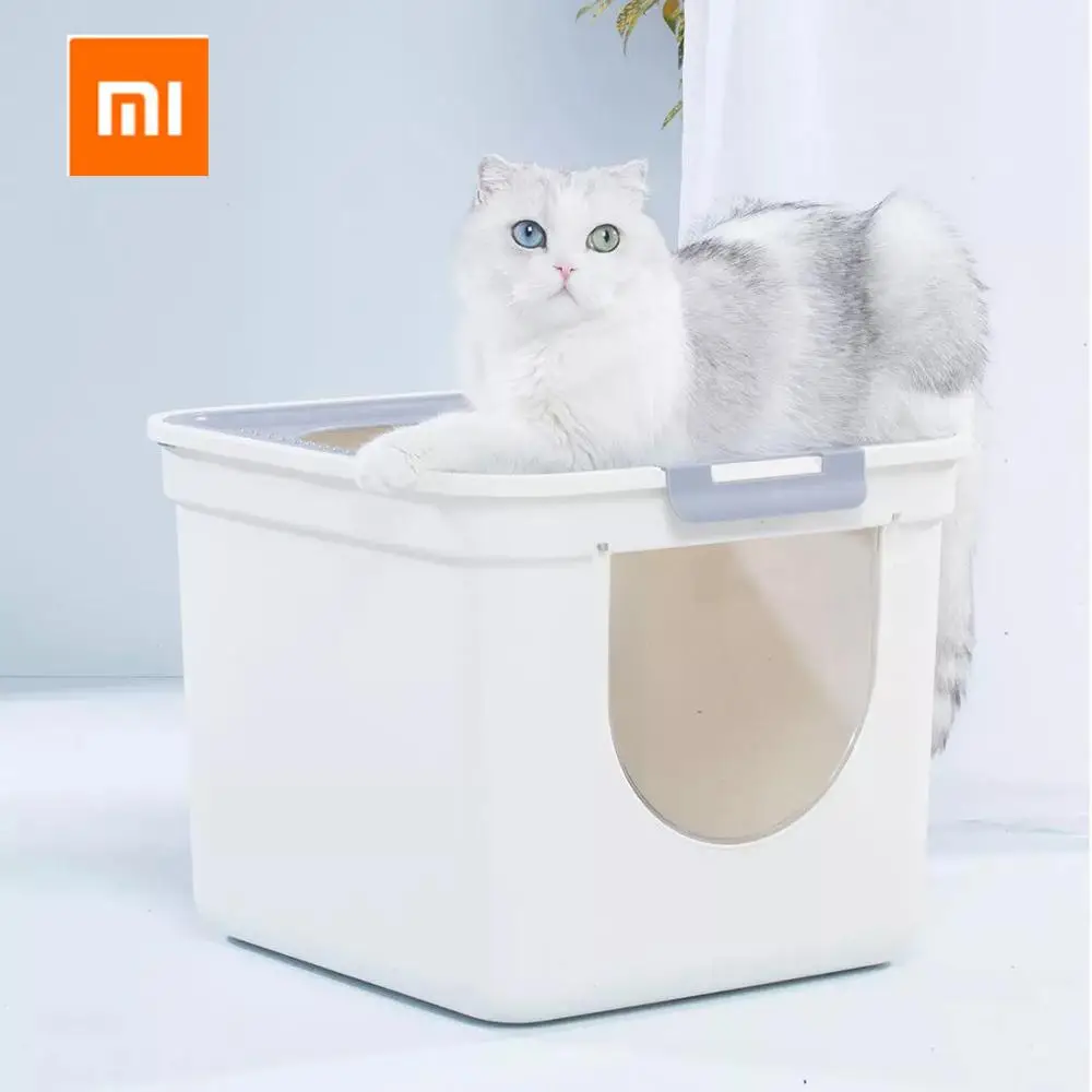 Xiaomi короб для кошачьего туалета, закрывающийся туалет для домашних животных, для кошек, горшок для туалета, коробки с двойной дверью и совком для домашних животных, товары для домашних животных