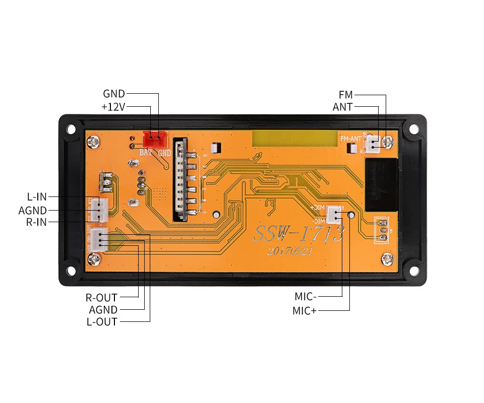 AOSHIKE 12V ЖК-дисплей Bluetooth MP3 декодер доска WAV, WMA декодирования MP3 аудио плеер модуль Поддержка FM радио AUX USB с текстами дисплей