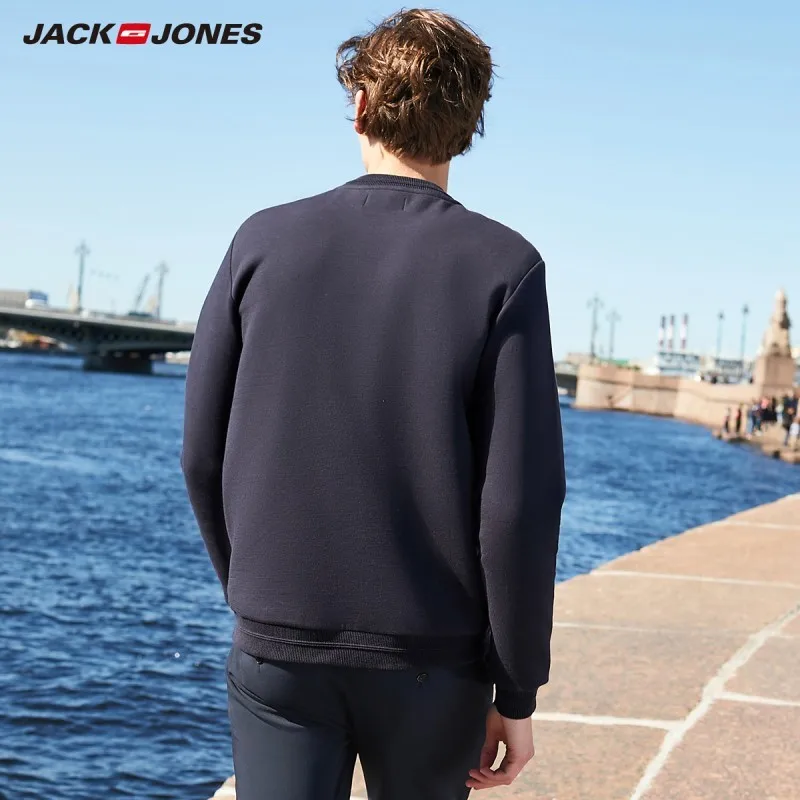 JackJones, Мужская одноцветная толстовка с 3D буквенным принтом, новая мужская одежда 219333522