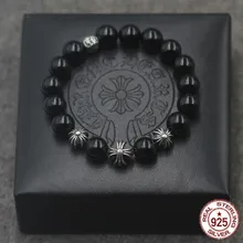 S925 Серебряный браслет стильные персонализированные украшения крест Бусины Панк Хип-хоп стиль пара моделирование подарок на день рождения для любви