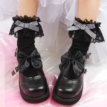 Японские Женские носки Лолита кружева большие кружева колледжа ветер Лолита лук в трубке носки мягкие сестры носки