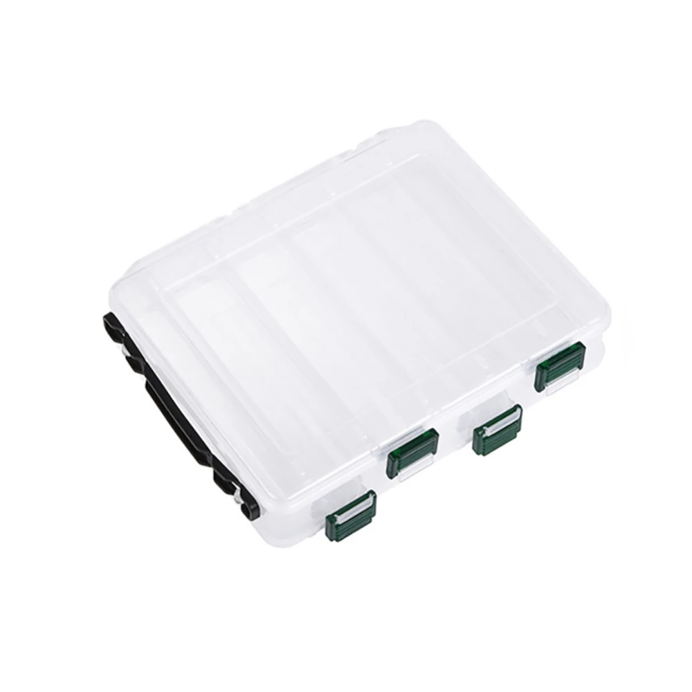 

10/14 Compartments Transparent Plastic Fishing Lure Tackle Box Hook Fishing Accessories Storage Case Double Sided High Strength