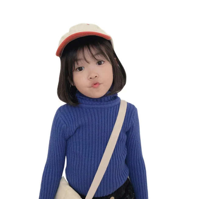 Свитера для маленьких мальчиков и девочек; Зимний вязаный пуловер с длинными рукавами и высоким воротником для девочек; детский осенний свитер для девочек; пальто для мальчиков