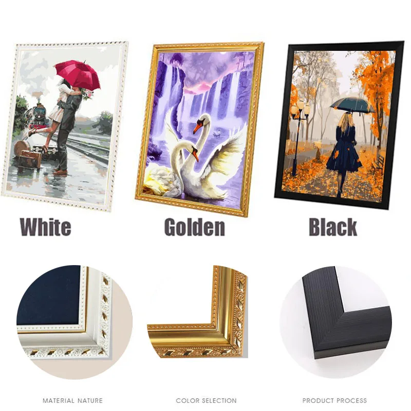 

decor outer Frame DIY Painting By Numbers Wall Art Picture Acrylic Canvas Painting frame